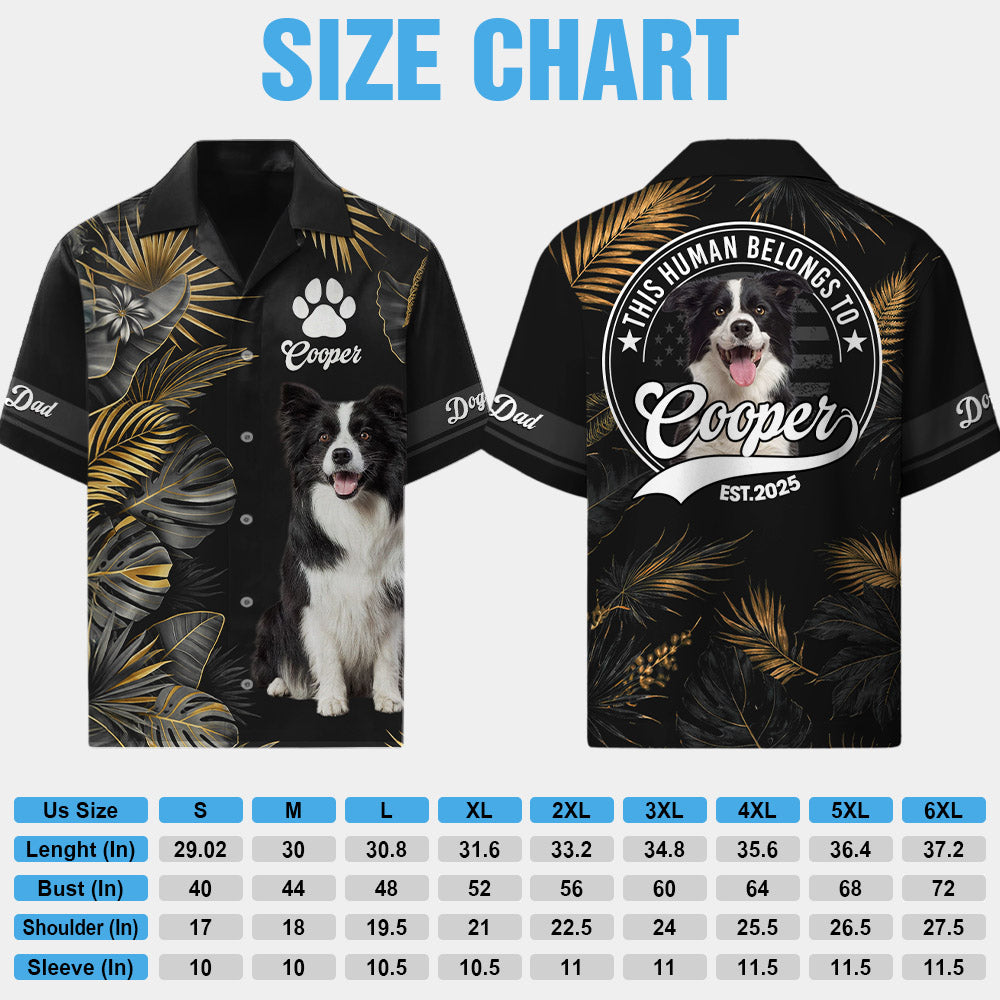 This Human Belongs To, Custom Photo Dog, Personalized Short Sleeve Silk Shirt, Gift For Dog Lover T1807 Pt99 