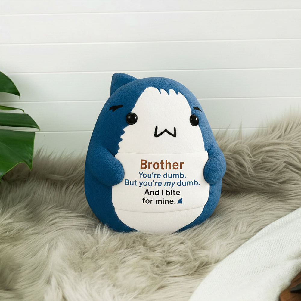 Positive Animals Ugly Plush Pillow Shark Gift, Mini Emotional Shark Plush with Support Message, for Coworker or Friend, Christmas Secret Santa Gift for Women Men TH23