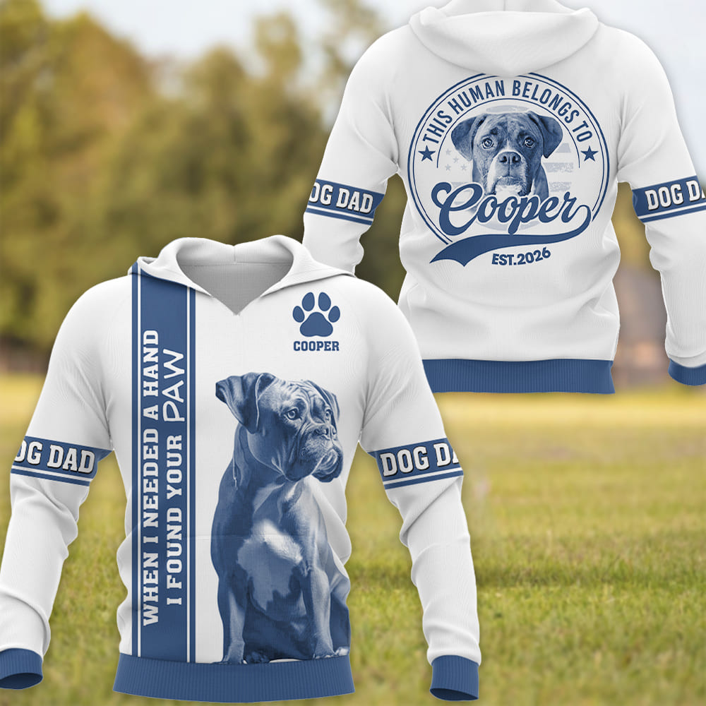 When Needed A Hand I Found Your Paw - Personalized Dog Dad Mom Shirt - Custom Photo Gift For Dog Lovers T1807