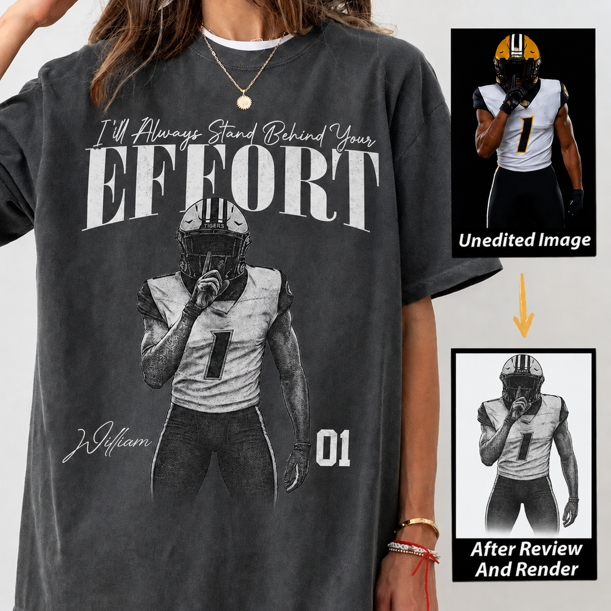 I'll Always Be Your Biggest Fan - Washed Tee Retro Bootleg Shirt For Football Players NA04