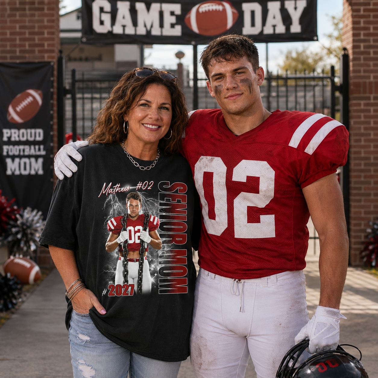 Personalized Senior Mom Shirt, Custom Photo Sports Mom Shirt For Game Day Shirt T1807 T24