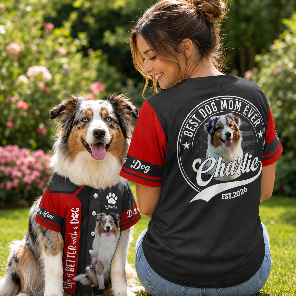 Life Is Better With A Dog, Personalized Baseball Jersey, Custom Photo Dog Mom Dog Dad Shirt, Gift For Dog Lover T1807 T24