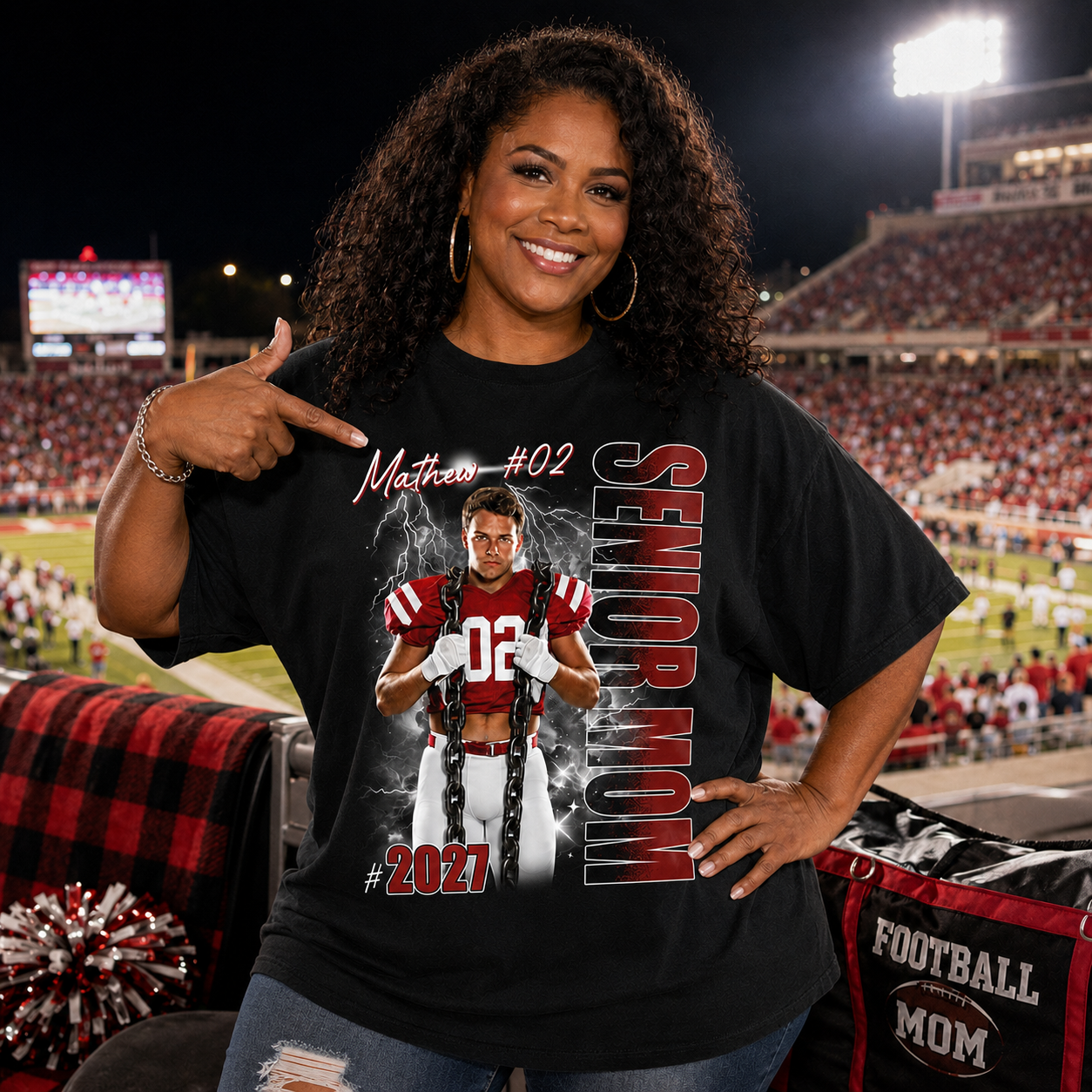 Personalized Senior Mom Shirt, Custom Photo Sports Mom Shirt For Game Day Shirt T1807 T24