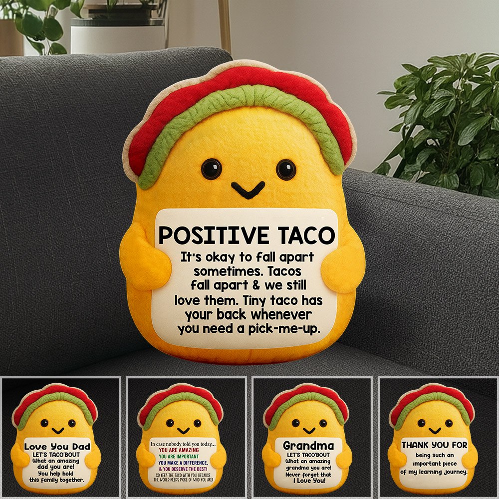 Custom Ugly Plush Taco Pillow, Personalized Emotional Support Gift, Christmas, Birthday, Thanksgiving & Stocking Stuffer Idea