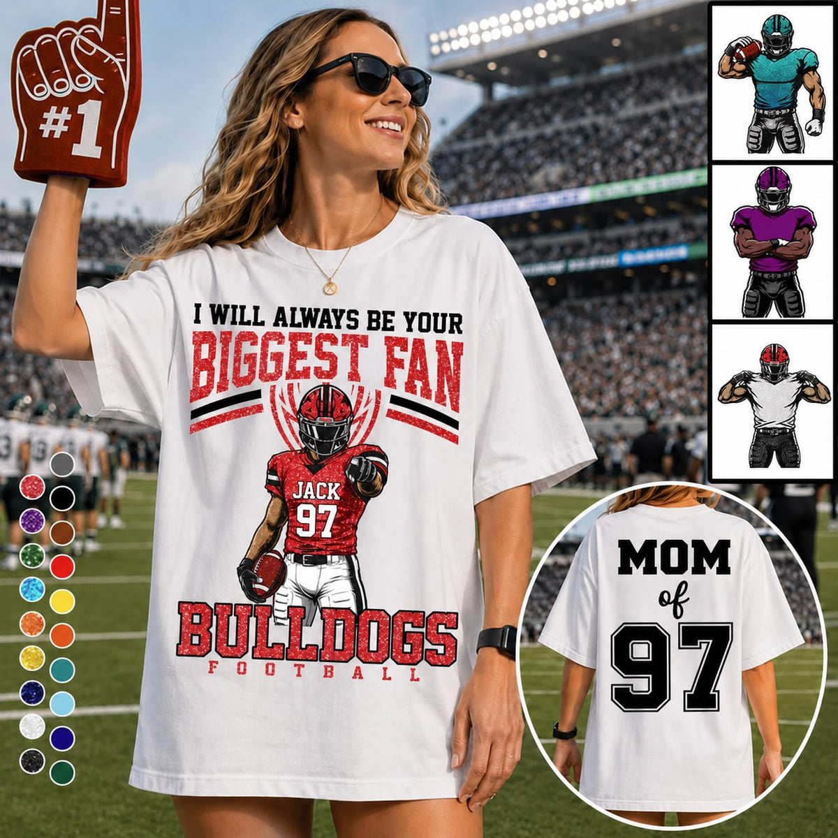 I Will Always Be Your Biggest Fan, Custom Football Player Arts Sport Gameday Shirt, Gift For Football Mom Football Lovers Na02
