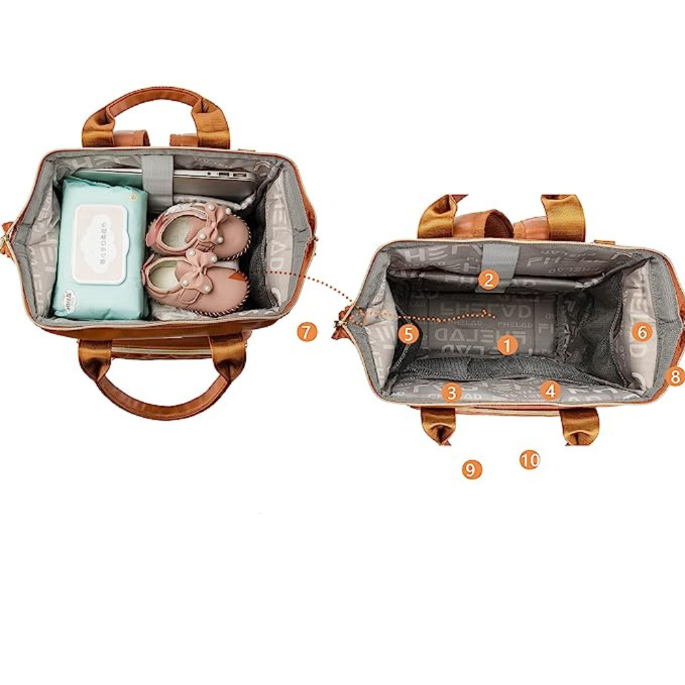 Momvel FheLAD Leather Diaper Backpack Large Size MOMVEL