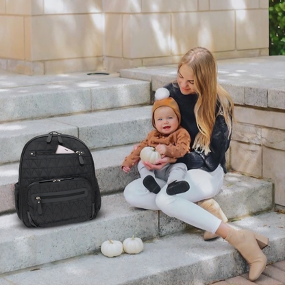 Stellar Luxe Voyager Leather Diaper Backpack